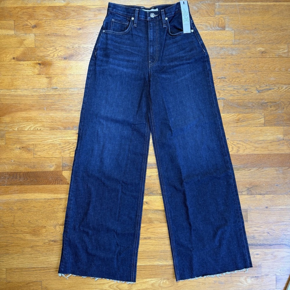 Hudson Women Jeans size 25 James High Rise Wide Leg Dark Blue Abyss Denim NWT